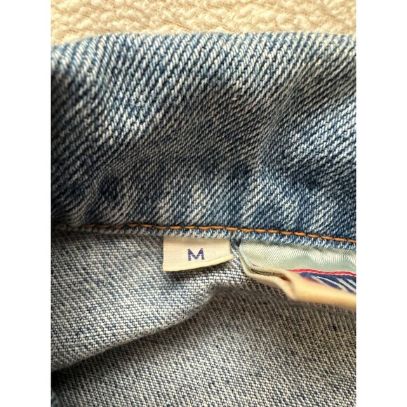 Vintage Bill Blass 90's Women's Short Blue Denim Trucker Jacket Size Medium - Picture 8 of 12
